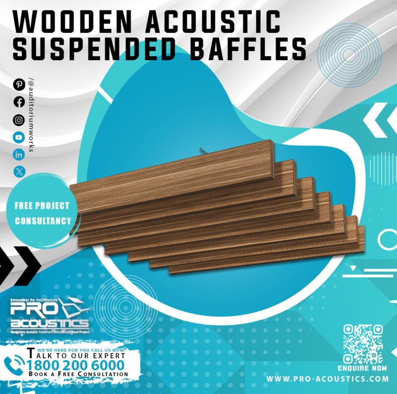 Wooden Acoustic Suspended Baffles