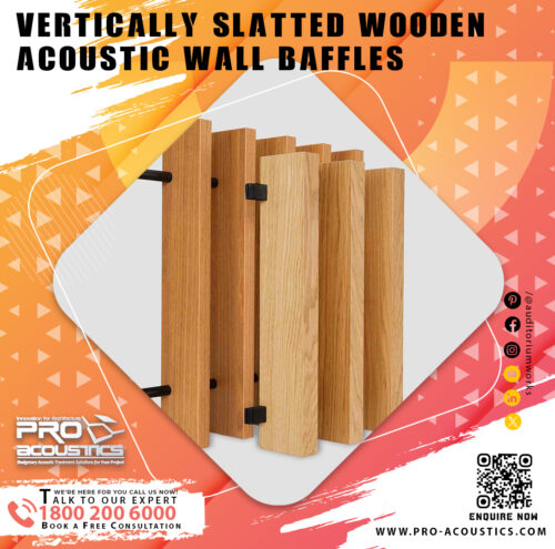 Vertically Slatted Wooden Acoustic Wall Baffle
