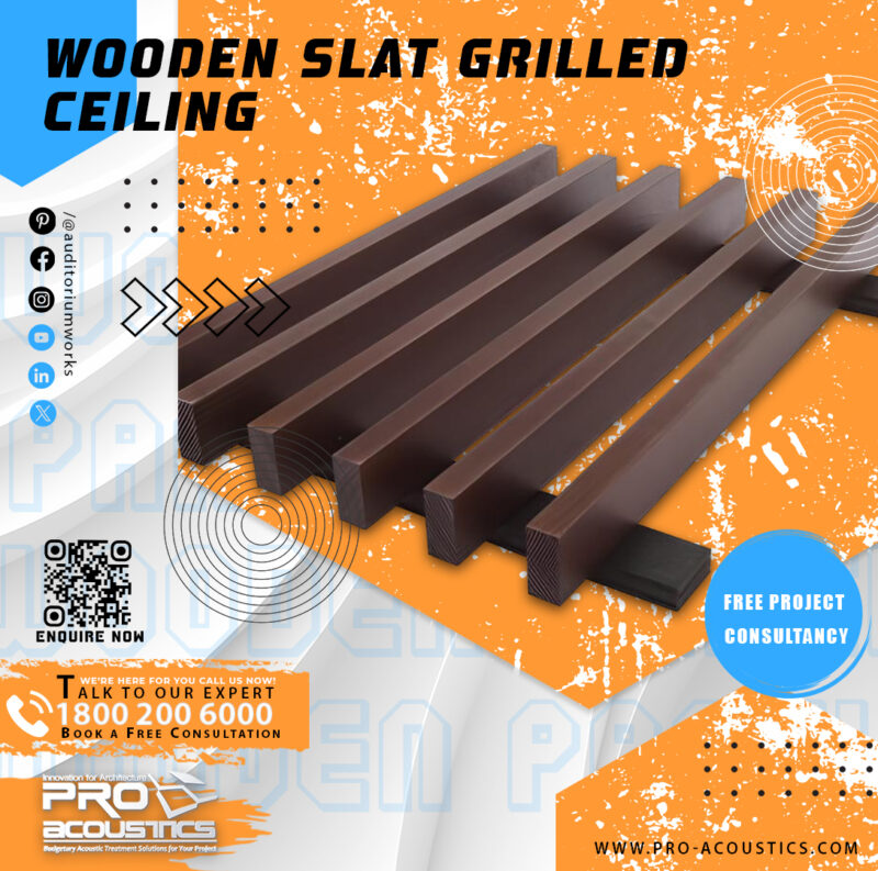 Wooden Slat Grilled Acoustic Ceiling