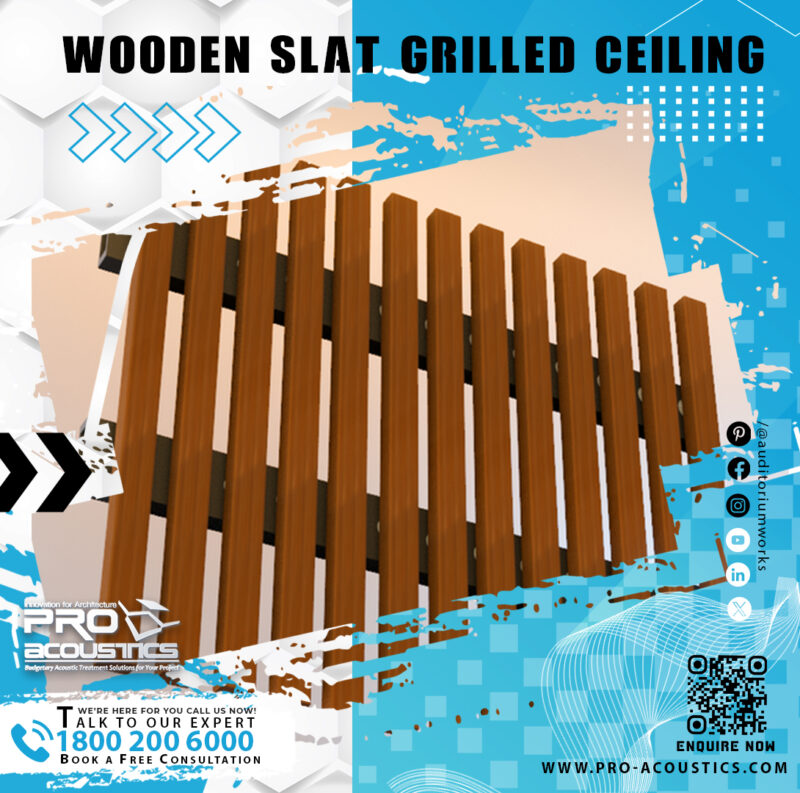 Wooden Slat Grilled Acoustic Ceiling