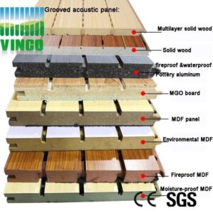 14-2 Wooden Grooved Acoustic Panel Waterproof Soundproof Material With Fr Mdf