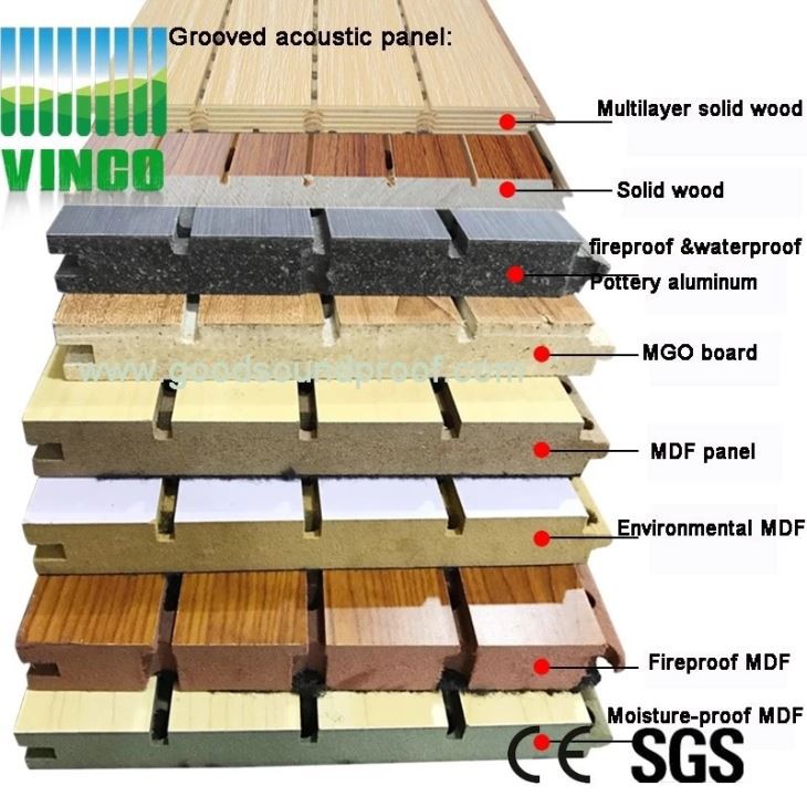 14-2 Wooden Grooved Acoustic Panel Waterproof Soundproof Material With Fr Mdf