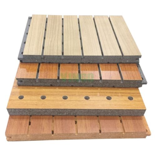 3D Wood Wall Panel Groove Wooden Acoustic Panels For Auditorium Wall Decoration