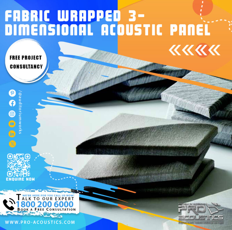 Fabric wrapped 3-Dimensional Acoustic Panel