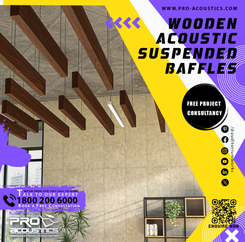 Wooden Acoustic Suspended Baffles