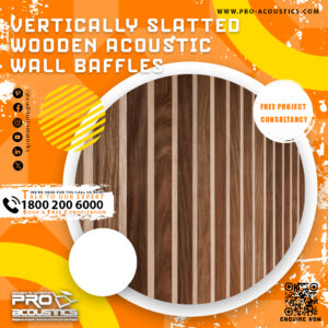 Vertically Slatted Wooden Acoustic Wall Baffle
