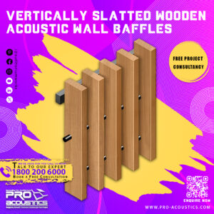 Vertically Slatted Wooden Acoustic Wall Baffle