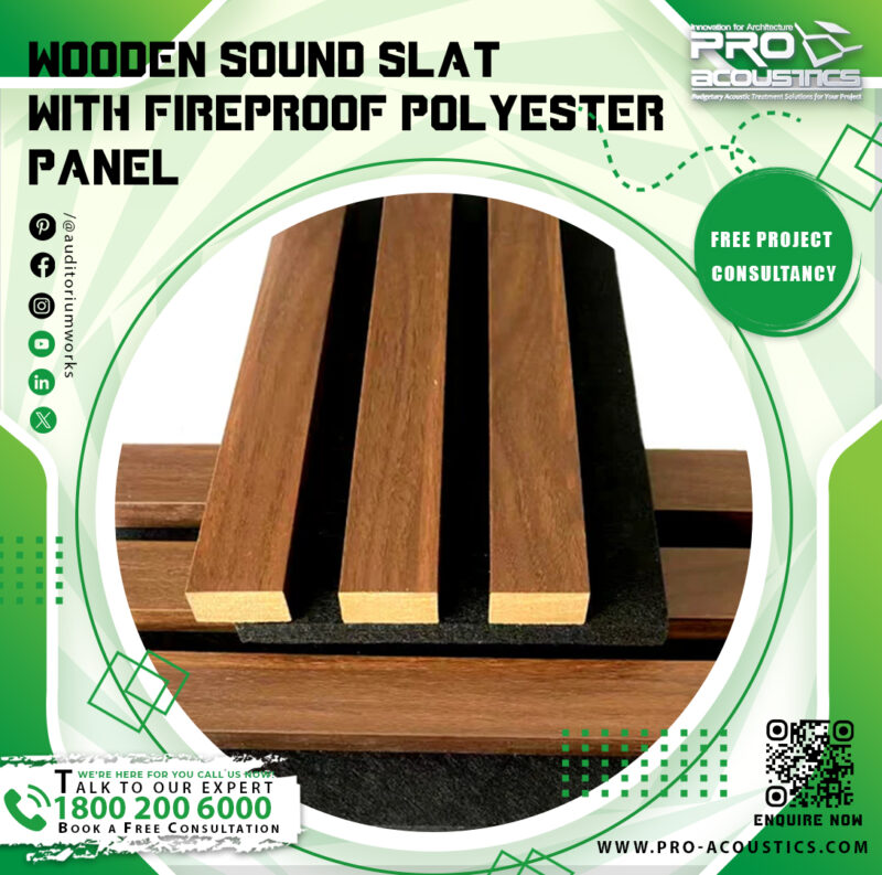 Wooden Sound Slat with Polyester felt panel