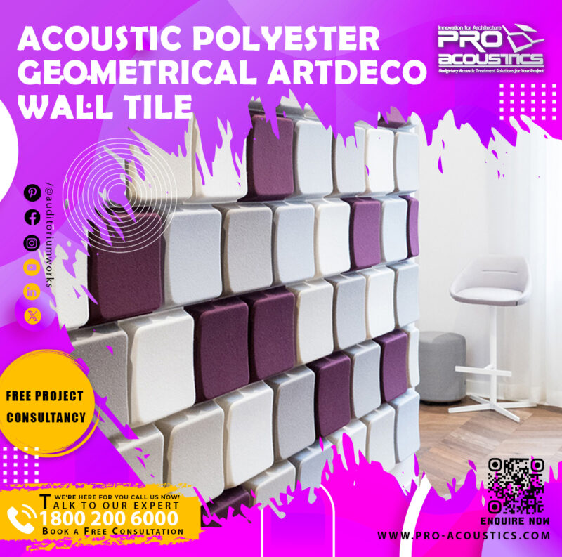 Acoustic Polyester Geometrical ArtDeco wall Tile