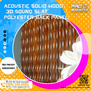 Acoustic Solid Wood 3d Sound Slat Polyester back panel