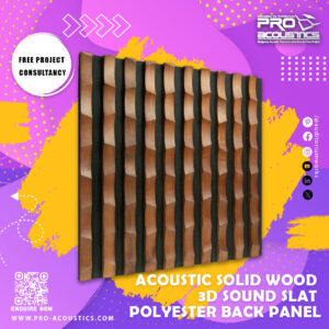 Acoustic Solid Wood 3d Sound Slat Polyester back panel
