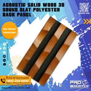 Acoustic Solid Wood 3d Sound Slat Polyester back panel