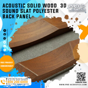 Acoustic Solid Wood 3d Sound Slat Polyester back panel