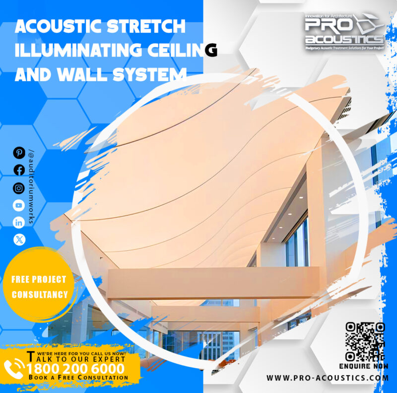 Acoustic Stretch Illuminating Ceiling and wall System