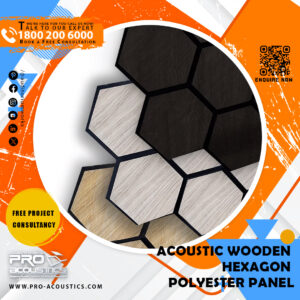 Acoustic Wooden Hexagon Sound absorbing Polyester panel