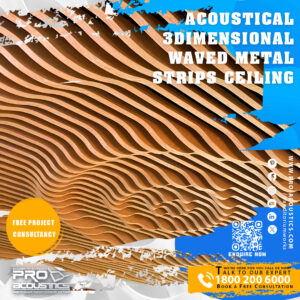 Acoustical 3Dimensional Waved Metal Strips Ceiling