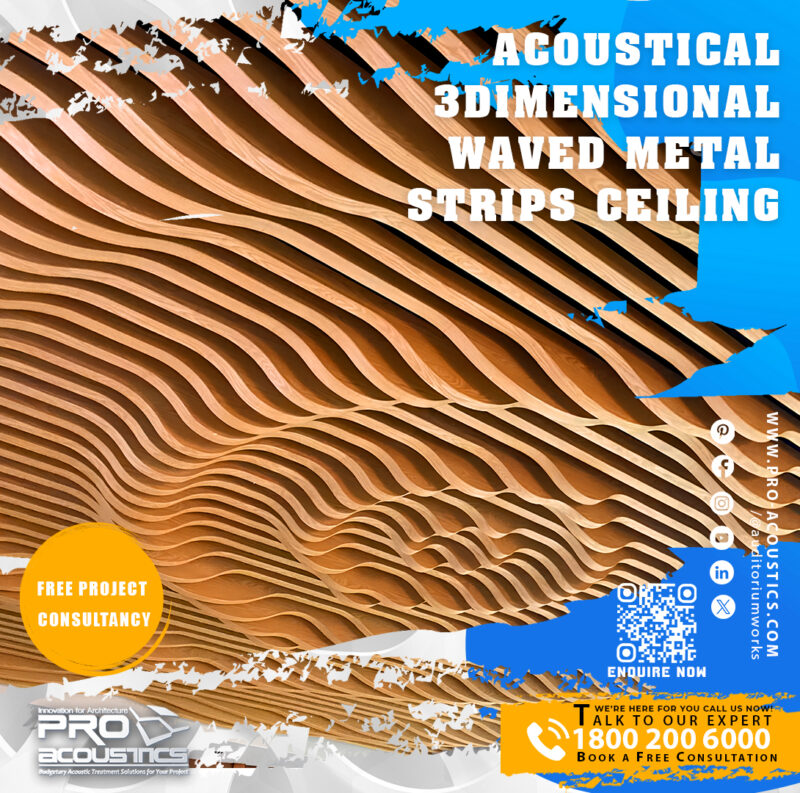 Acoustical 3Dimensional Waved Metal Strips Ceiling