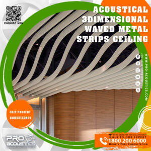 Acoustical 3Dimensional Waved Metal Strips Ceiling