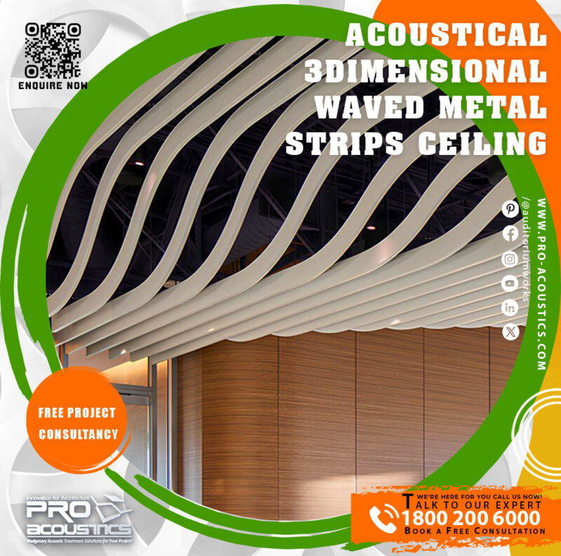 Acoustical 3Dimensional Waved Metal Strips Ceiling