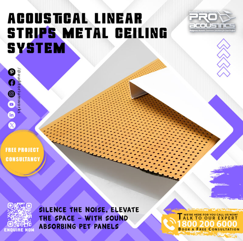 Acoustical Linear Metal Strips Ceiling System