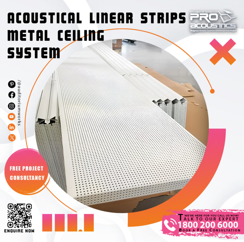 Acoustical Linear Metal Strips Ceiling System