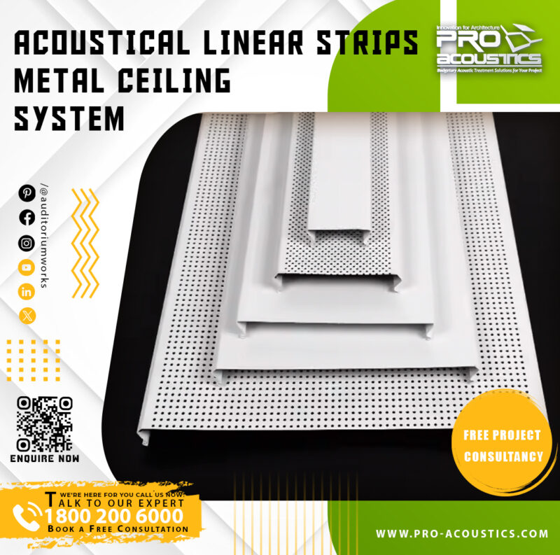 Acoustical Linear Metal Strips Ceiling System