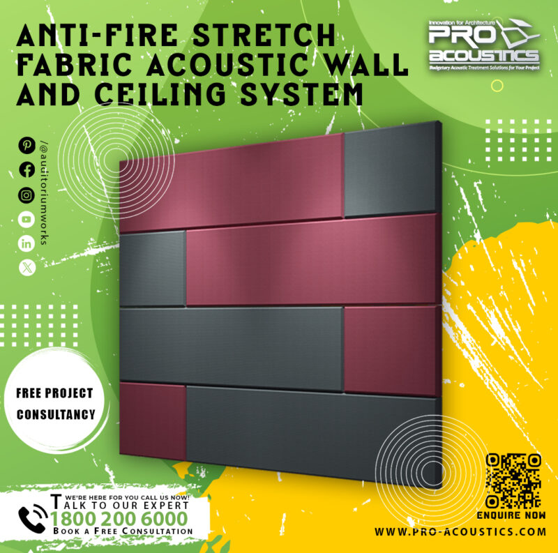 Anti-Fire Stretch Fabric Acoustic Wall and Ceiling System