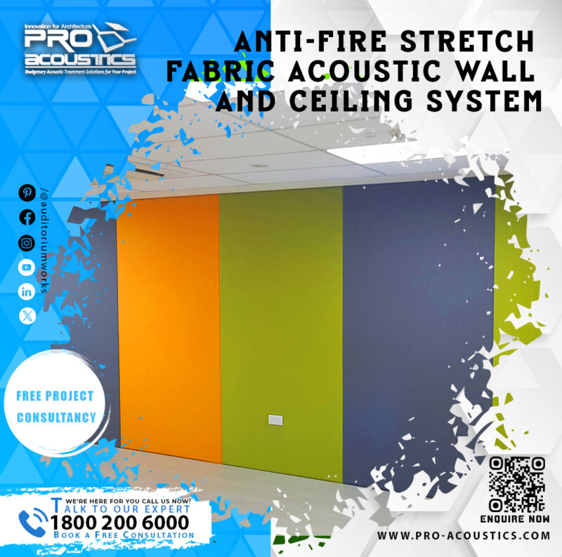 Anti-Fire Stretch Fabric Acoustic Wall and Ceiling System