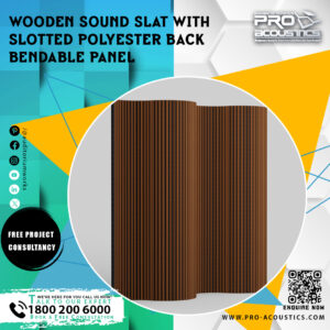 Wooden Sound Slat with Slotted Polyester Back Bendable panel