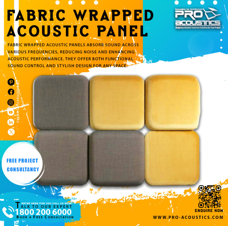 Fabric Wrapped Sound Absorbing Acoustic Panel