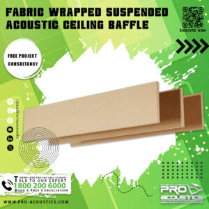 Fabric Wrapped Suspended Acoustic Ceiling Baffle