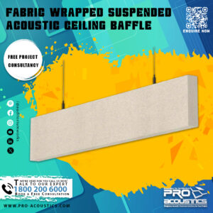 Fabric Wrapped Suspended Acoustic Ceiling Baffle