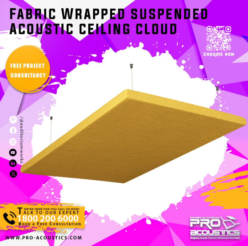 Fabric Wrapped Suspended Acoustic Ceiling Cloud