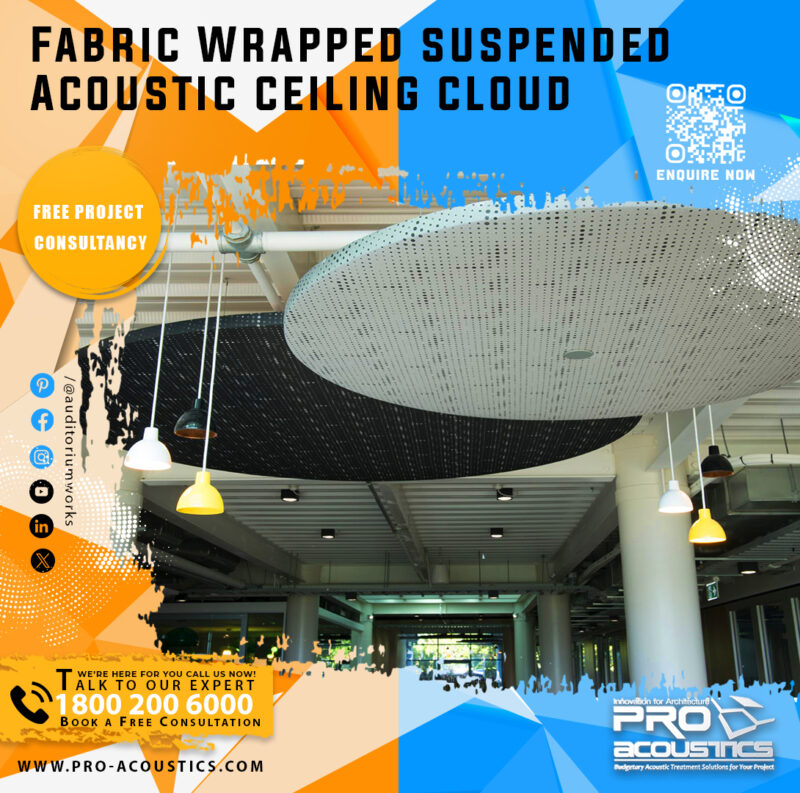 Fabric Wrapped Suspended Acoustic Ceiling Cloud