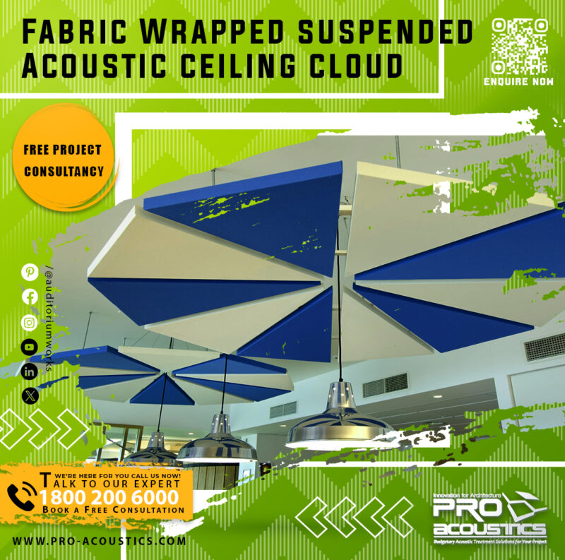 Fabric Wrapped Suspended Acoustic Ceiling Cloud