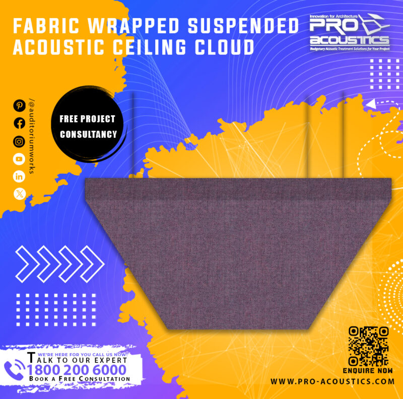 Fabric Wrapped Suspended Acoustic Ceiling Cloud