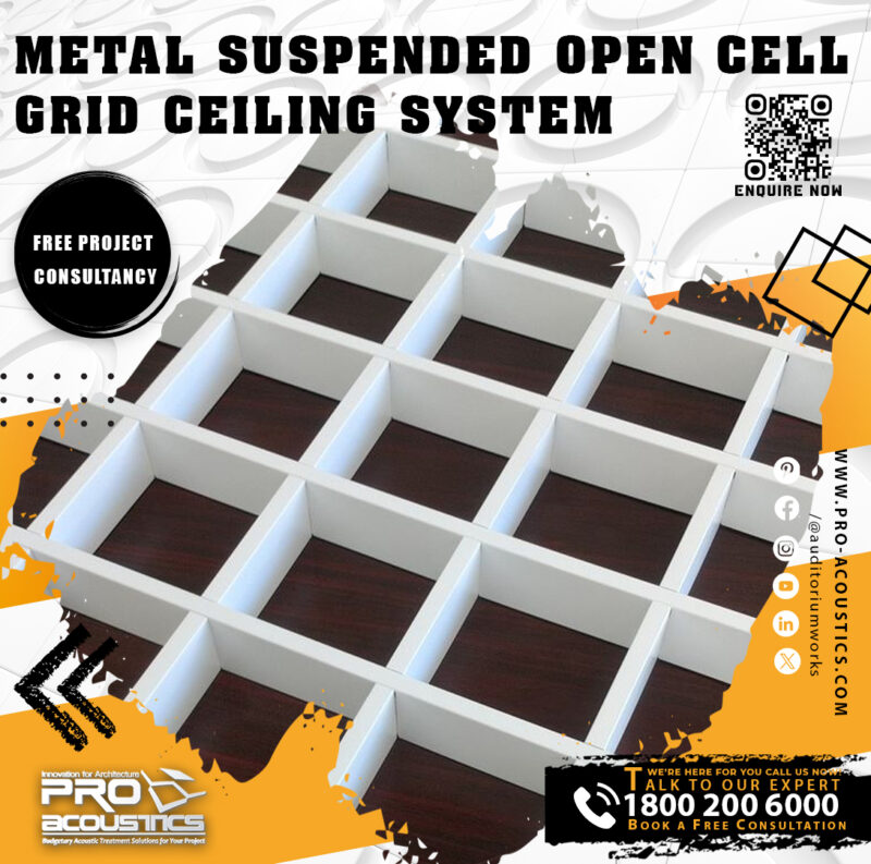 Metal Suspended Open Cell Grid Ceiling System