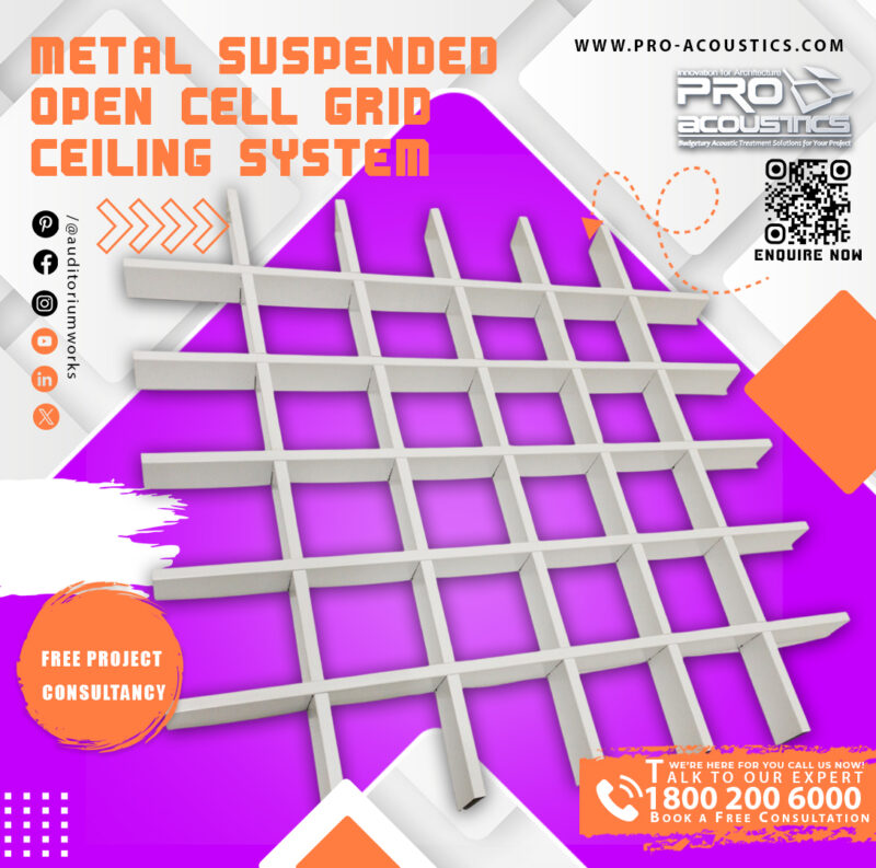 Metal Suspended Open Cell Grid Ceiling System