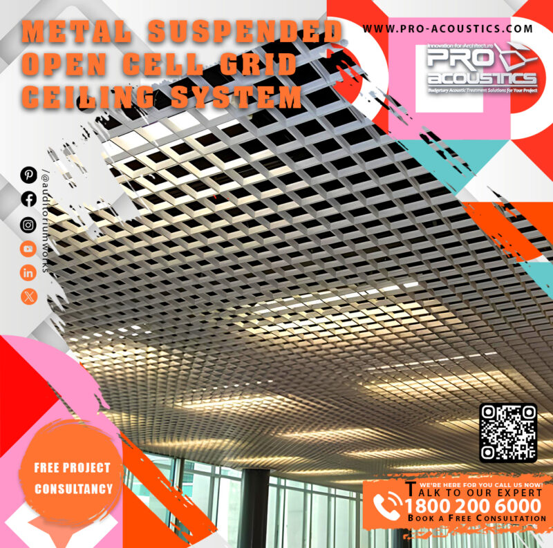 Metal Suspended Open Cell Grid Ceiling System
