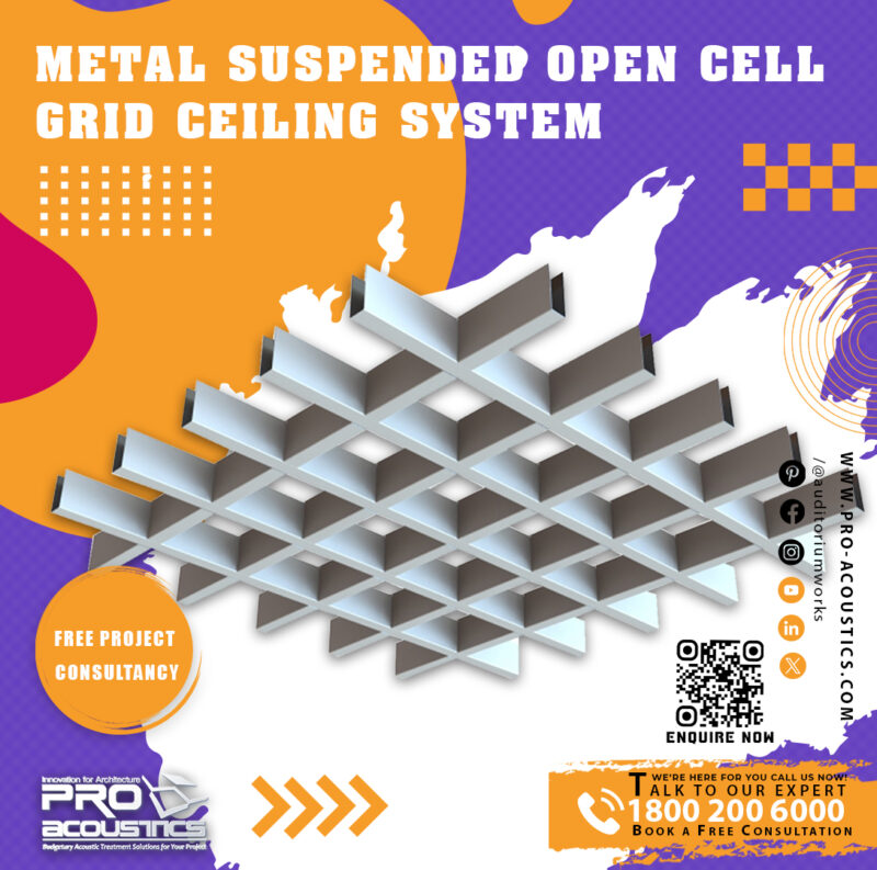 Metal Suspended Open Cell Grid Ceiling System