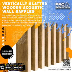 Vertically Slatted Wooden Acoustic Wall Baffle