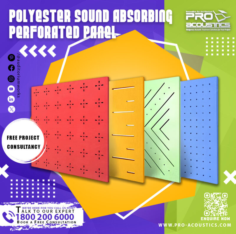 Polyester sound absorbing perforated Panel