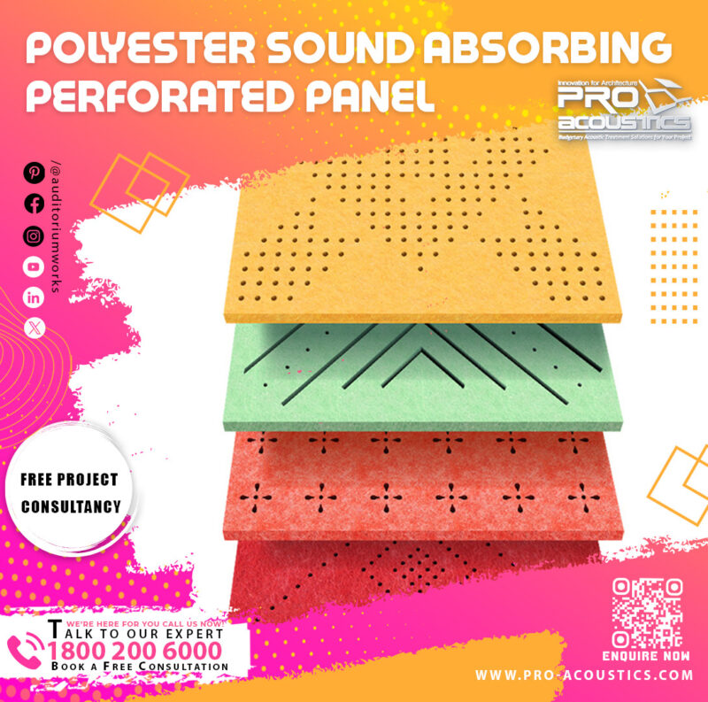 Polyester sound absorbing perforated Panel