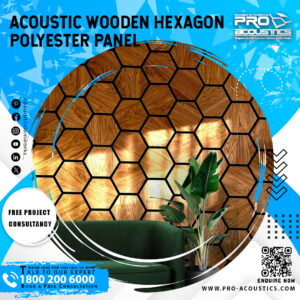 Acoustic Wooden Hexagon Sound absorbing Polyester panel