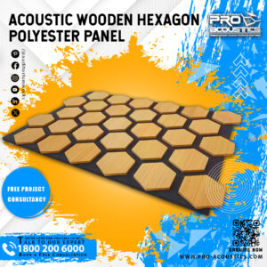 Acoustic Wooden Hexagon Sound absorbing Polyester panel