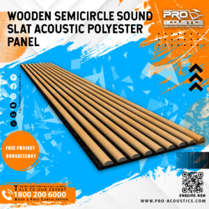 Wooden Semicircle Sound Slat Acoustic polyester panel