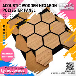 Acoustic Wooden Hexagon Sound absorbing Polyester panel
