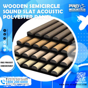 Wooden Semicircle Sound Slat Acoustic polyester panel