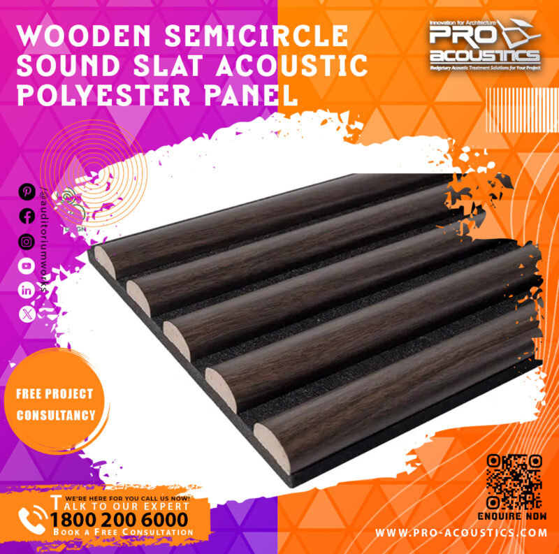 Wooden Semicircle Sound Slat Acoustic polyester panel