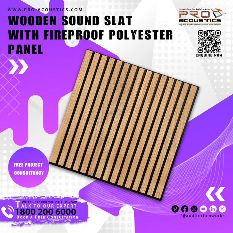 Wooden Sound Slat with Polyester felt panel